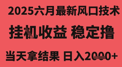 2025六月最新风口技术，无人挂G撸礼物，长期稳定 一个小时收益2k+，小白当天拿结果【揭秘】-零界教育