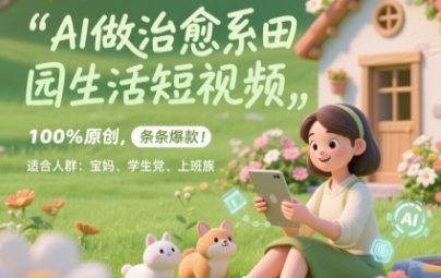 AI做治愈系田园生活短视频，100%原创，条条爆款，无脑矩阵， 适合小白-零界教育