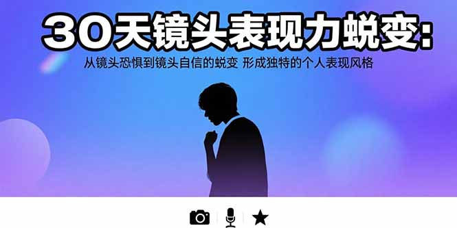 （15522期）30天镜头表现力蜕变：从镜头恐惧到镜头自信的蜕变 形成独特的个人表现风格-零界教育