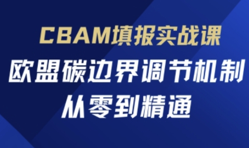 CBAM填报实战课，欧盟碳边界调节机制，从零到精通-零界教育