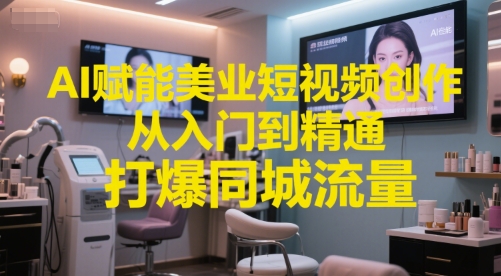 AI赋能美业短视频创作，从入门到精通，打爆同城流量，超级AI工具短视频实操落地-零界教育