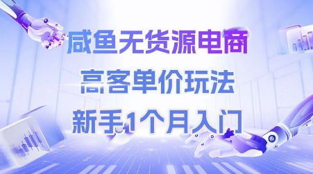 咸鱼无货源电商，高客单价玩法，新手1个月入门-零界教育