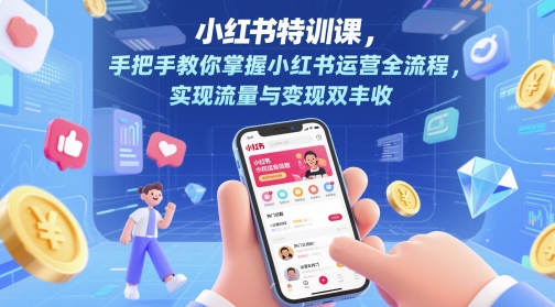小红书特训课，手把手教你掌握小红书运营全流程，实现流量与变现双丰收-零界教育