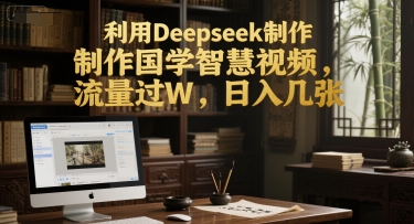 利用Deepseek制作国学智慧视频，流量过W，日入几张-零界教育