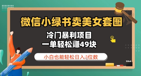 微信小绿书卖美女套图，冷门暴利项目，一单轻松挣49块，小白也能轻松日入3位数-零界教育