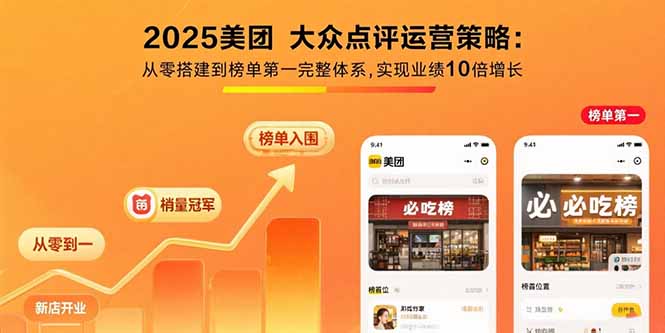 （15602期）2025美团 大众点评运营策略:从零搭建到榜单第一完整体系,实现业绩10倍增长-零界教育