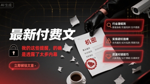 最新付费文：我的这些提醒，的确是透露了太多内幕-零界教育