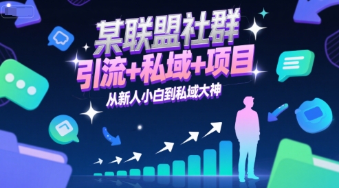 某联盟社群，引流+私域+项目，从新人小白到私域大神-零界教育