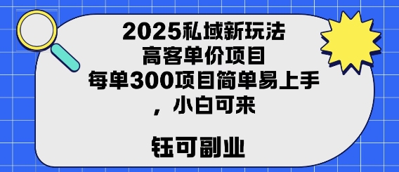 2025私域新玩法高客单价，每单3张操作简单，小白可轻松上手-零界教育