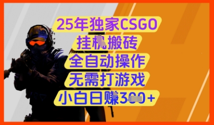 25年独家CSGO挂G搬砖，全自动操作，无需打游戏，小白日入3张+【揭秘】-零界教育