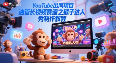 YouTube出海项目，油管长视频赛道之猴子达人秀制作教程-零界教育