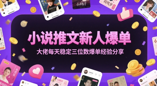 小说推文新人爆单大佬每天稳定三位数爆单经验分享-零界教育