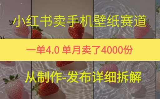小红薯手机壁纸变现，4块钱一张的图，单月卖了5000份-零界教育