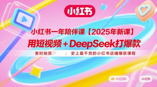 小红书一年陪伴课【2025年新课】，用短视频+deepSeek打爆款，史上最干货的小红书店铺爆款课程-零界教育