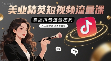 美业精英短视频流量课，掌握抖音流量密码，天天有询单，条条有转化-零界教育