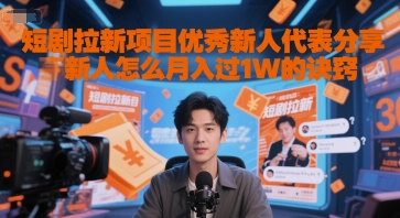 短剧拉新项目优秀新人代表分享新人怎么月入过1W的诀窍-零界教育