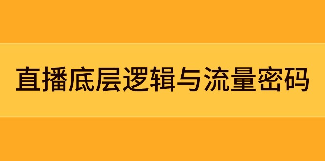 （14695期）直播底层逻辑与流量密码：定位模型+案例拆解，急速流承接与数据优化全攻略-零界教育