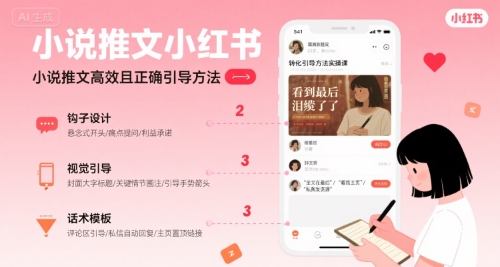 小说推文小红书高转化引导方法实操课，小说推文高效且正确引导方法-零界教育