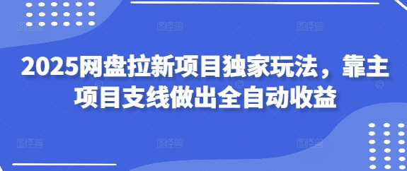 2025网盘拉新项目独家玩法，靠主项目支线做出全自动收益-零界教育