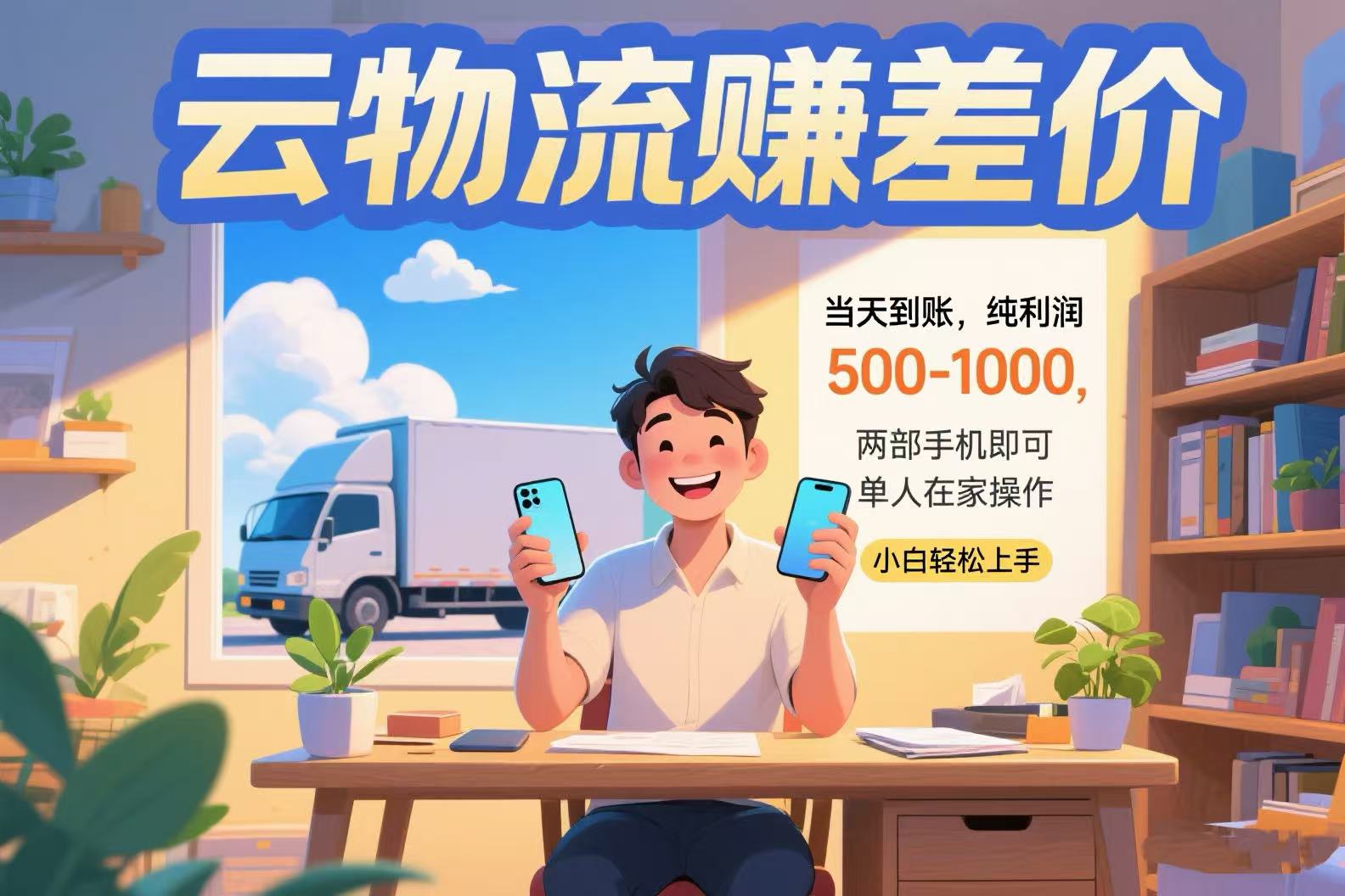（15492期）云物流赚差价 当天到账纯利润500-1000 两部手机即可 可单人在家操作 小...-零界教育