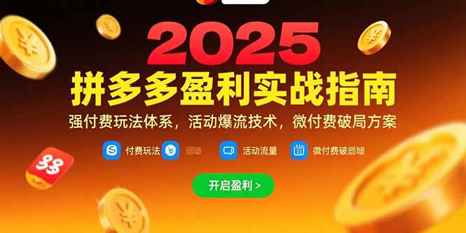 （15357期）拼多多盈利实战指南，强付费玩法，活动爆流技术，微付费破局方案(更新7月)-零界教育