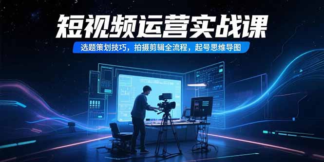 （15375期）短视频运营实战课，选题策划技巧，拍摄剪辑全流程，起号思维导图-零界教育