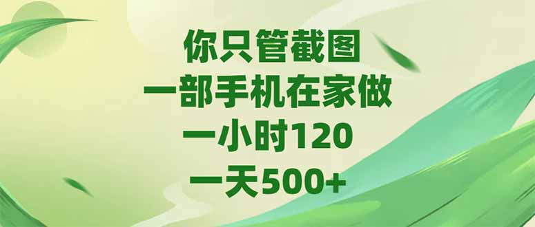 （15039期）你只管截图，一部手机在家做，一小时120，-天500+-零界教育