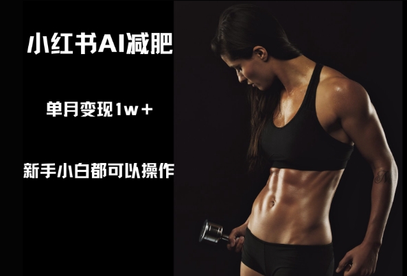 小红书AI减肥，新手小白都可以操作，单月变现1w+-零界教育