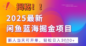 2025最新闲鱼蓝海掘金项目，新人当天可开单，轻松日入多张+的保姆级教程-零界教育