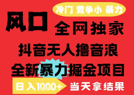 25年6月高爆抖音无人直播最新撸音浪掘金项目，解放双手小白可做，无脑日入1k+，门槛低【揭秘】-零界教育