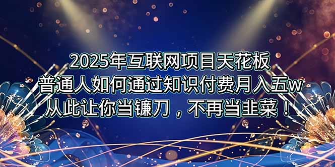 （15354期）2025年互联网项目天花板，普通人如何通过卖项目实现逆风翻盘，月入5W＋！-零界教育