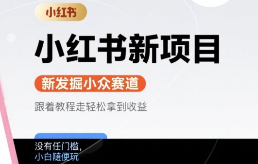 小红书新项目，新发掘出来的小众赛道 ，跟着教程走轻松拿到收益，没有任何门槛，小白随便玩-零界教育