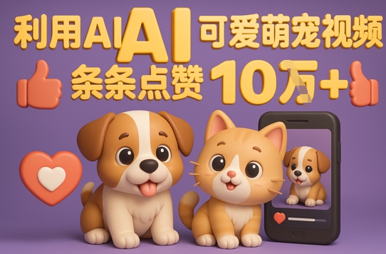 能骗过系统的AI萌宠视频制作全攻略：从0到 2W粉的爆款密码-零界教育