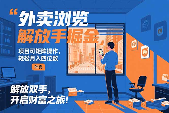 （15440期）外卖浏览掘金项目 可矩阵操作 轻松日入500+-零界教育