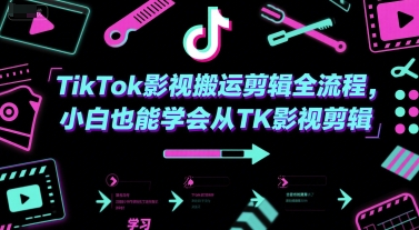 TikTok影视搬运剪辑全流程，小白也能学会从TK影视剪辑-零界教育