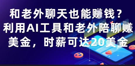 和老外聊天也能挣钱？利用AI工具和老外陪聊挣美金，时薪可达20刀-零界教育