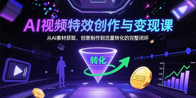 （15587期）AI视频特效创作与变现课：从AI素材获取、创意制作到流量转化的完整闭环-零界教育