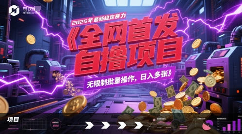 全网首发，2025年最新稳定暴力全自动自撸项目，无限制批量操作，日入多张【揭秘】-零界教育