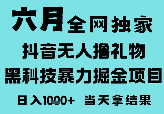 25年6月高爆抖音无人直播最新撸音浪掘金项目，门槛低小白可做，无脑日入1k，可矩阵放大【揭秘】-零界教育