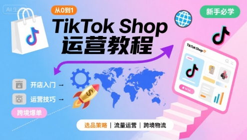 TikTok Shop从0到1运营教程，TikTok跨境电商新手必学课程-零界教育