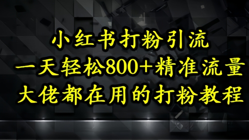 小红书打粉引流，一天轻松500+精准流量，大佬都在用的打粉教程-零界教育