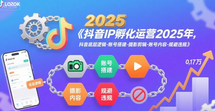 抖音IP孵化运营2025年，抖音底层逻辑-账号搭建-摄影剪辑-账号内容-规避违规-零界教育