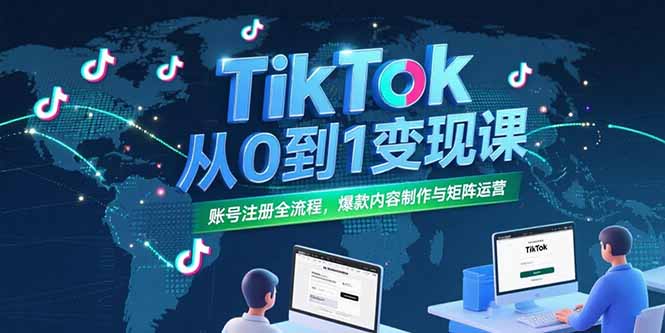 （15346期）TikTok从0到1变现课，账号注册全流程，爆款内容制作与矩阵运营-零界教育
