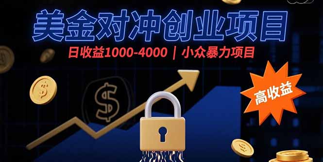 （15642期）美金对冲创业项目，日收益1000-4000，小众暴力项目-零界教育