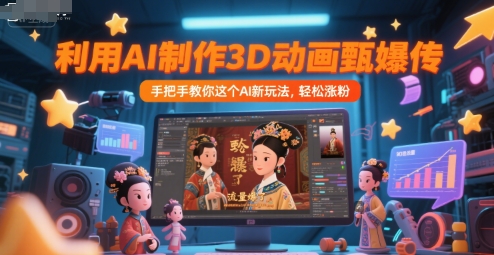 利用AI制作3D动画甄嬛传，流量爆了，手把手教你这个AI新玩法，轻松涨粉-零界教育