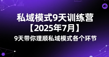私域模式9天训练营【2025年7月】​9天带你理顺私域模式各个环节-零界教育