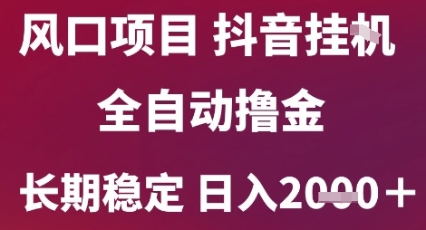 风口项目，六月最新玩法抖音无人挂G，全自动撸金，长期稳定 日入2k+【揭秘】-零界教育
