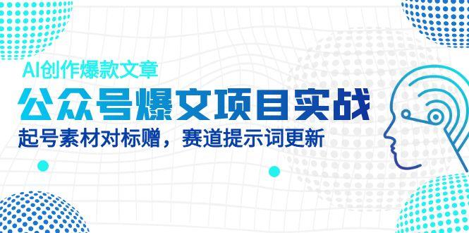 （14709期）公众号爆文项目实战，AI创作爆款文章，起号素材对标赠（附赛道AI提示词）-零界教育