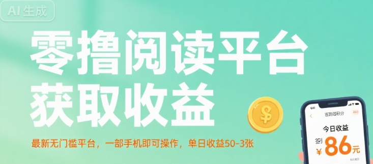 零撸阅读平台获取收益，最新无门槛平台，一部手机即可操作，单日收益50-3张【揭秘】-零界教育