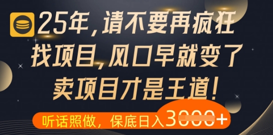 什么？25年你还在疯狂找项目做，醒醒吧，看完这些你全都懂了【揭秘】-零界教育